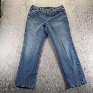 BandolinoBlu Mandie Jeans Womens 16 Blue Cotton Denim Straight Classic Fit Faded